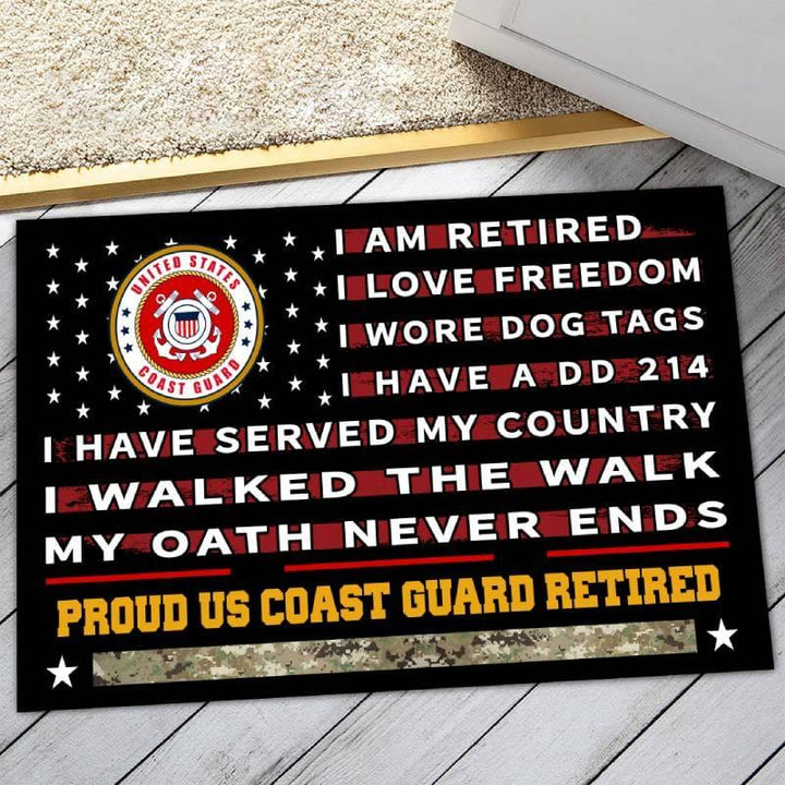Veteran Doormat With Your Name Personalized Army Doormat
