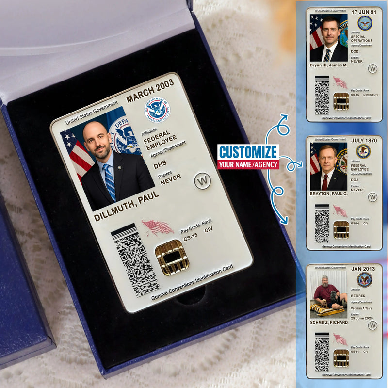 Custom CAC-Style Coin with Agency Seal β Gift for Federal Civilian Employees & Retirees