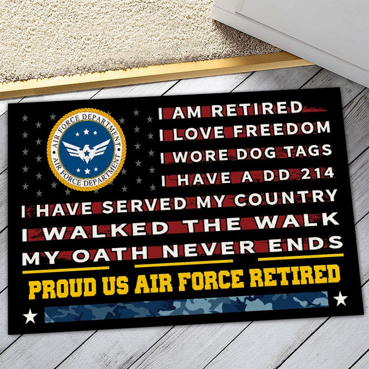 Veteran Doormat With Your Name Personalized Army Doormat