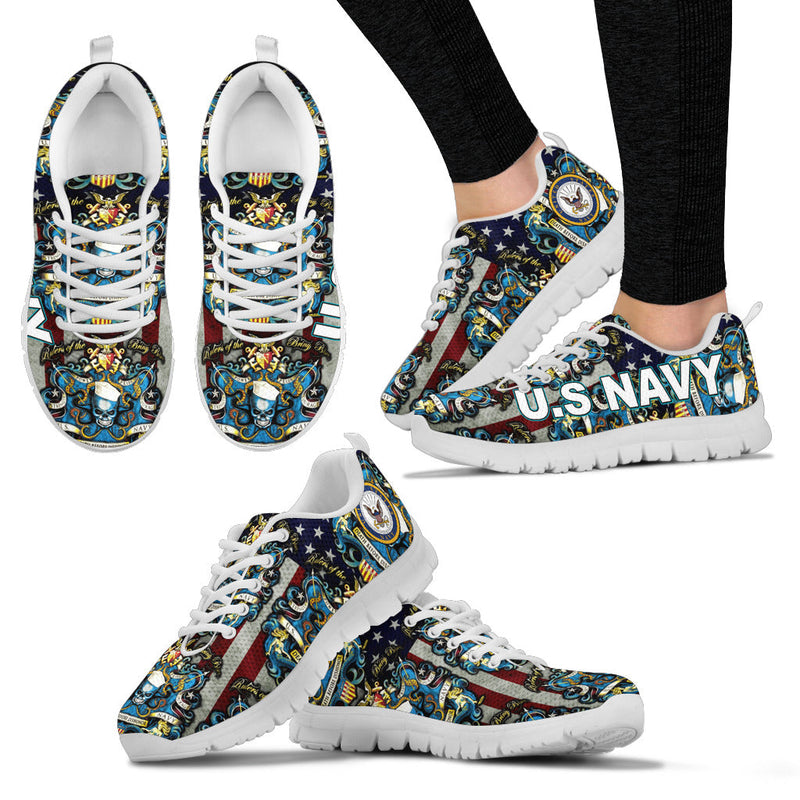 U.S Navy Death Before Dishonor Black Men Sneakers