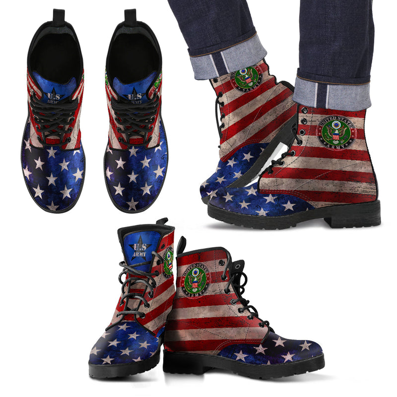 Star Army Leather Boots
