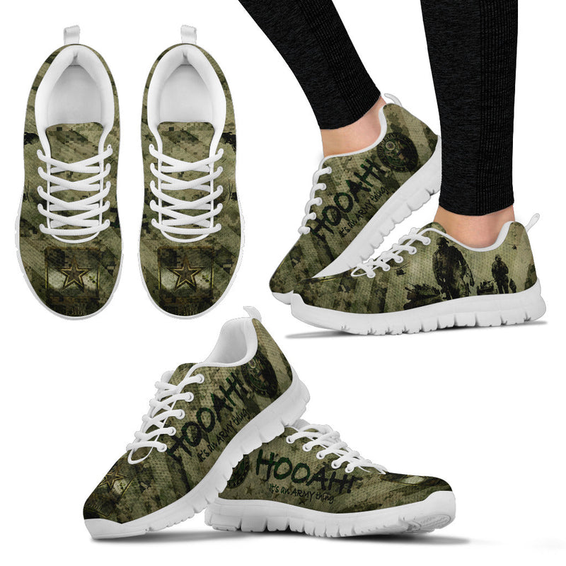 Army Hooah Black Men Sneakers