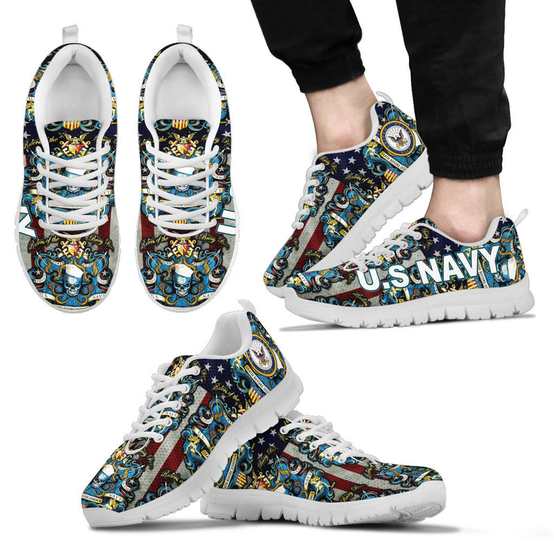 U.S Navy Death Before Dishonor Black Men Sneakers