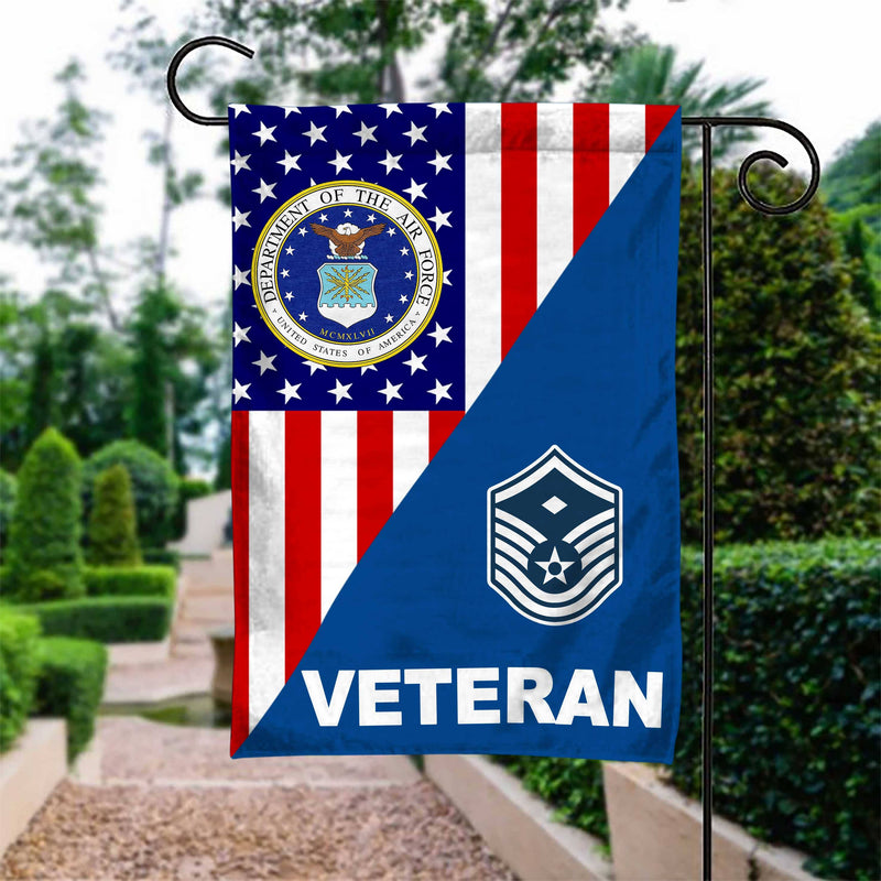 US Airforce Rank Air Force Veteran Garden Flag