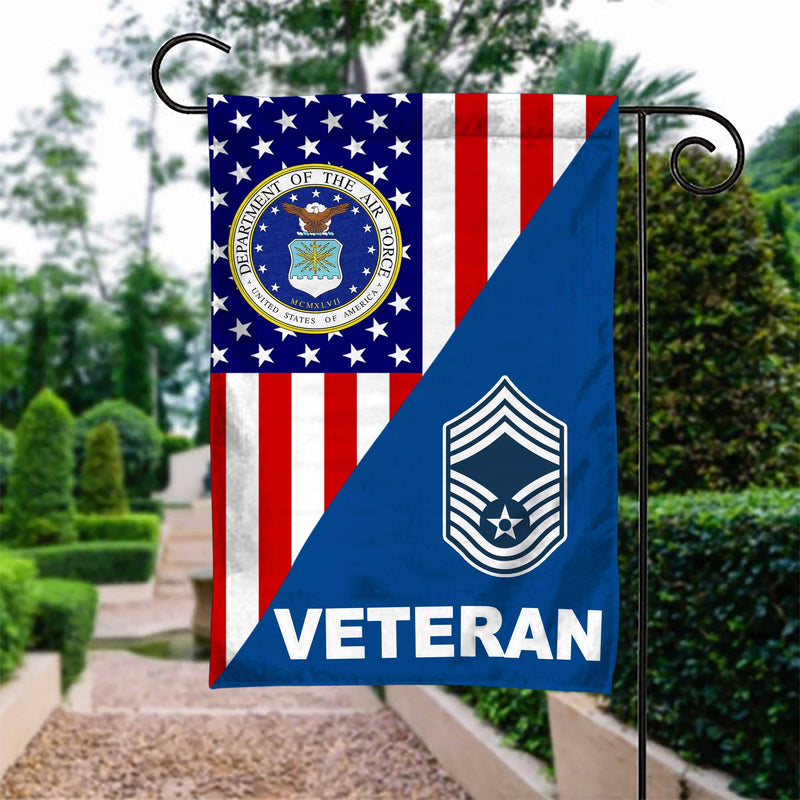 US Airforce Rank Air Force Veteran Garden Flag