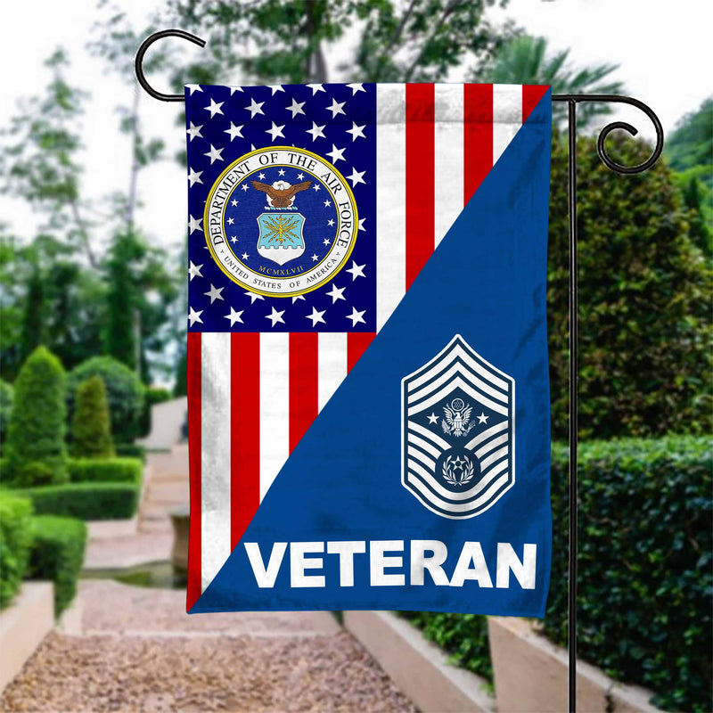 US Airforce Rank Air Force Veteran Garden Flag