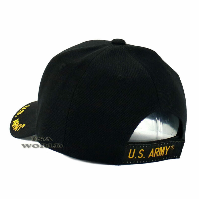 U.S. ARMY Hat ARMY VETERAN Military Official Licensed Baseball Cap- Black/Gold