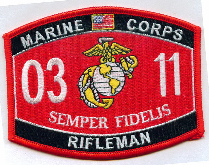 USMC MARINE CORPS 0311 RIFLEMAN PATCH VETERAN MOS SEMPER FI GRUNT INFANTRY