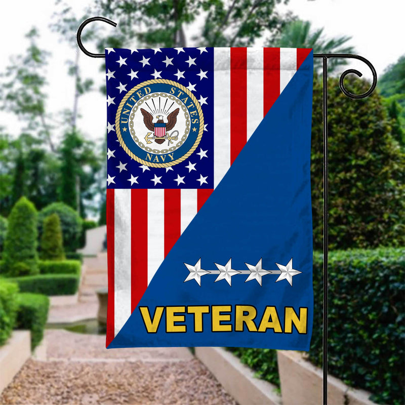 US Navy Officer Rank Veteran Garden Flag Double-sided Print