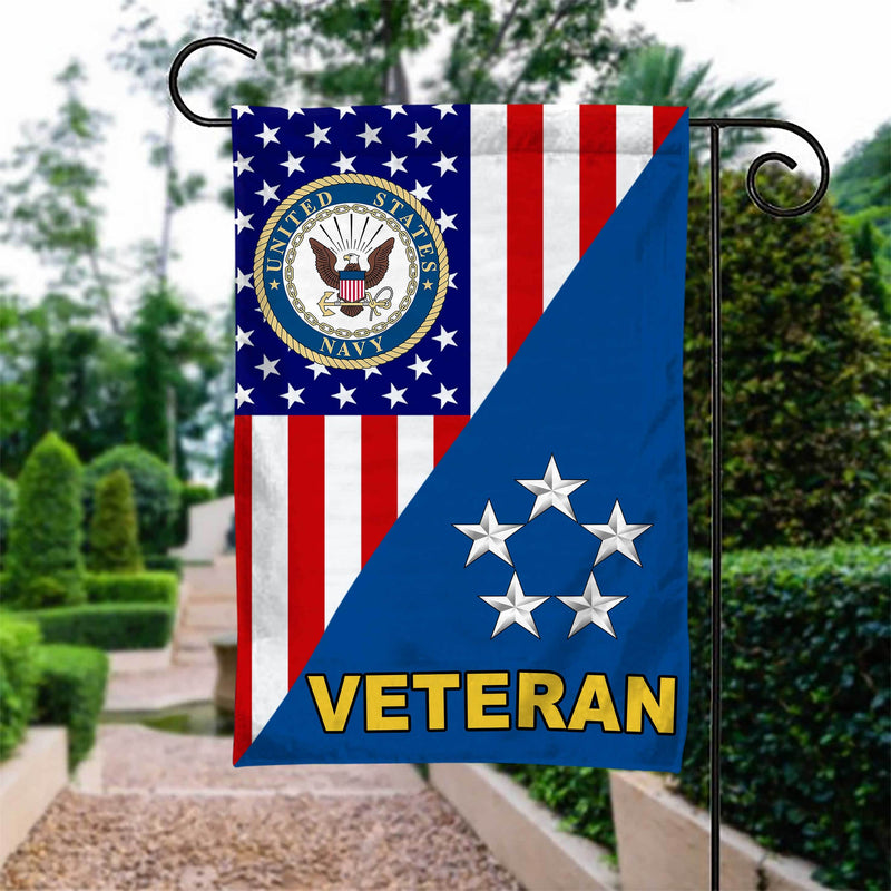 US Navy Officer Rank Veteran Garden Flag Double-sided Print