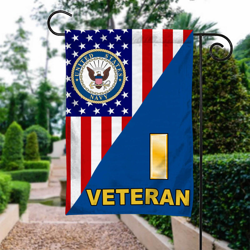 US Navy Officer Rank Veteran Garden Flag Double-sided Print
