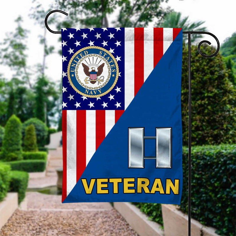 US Navy Officer Rank Veteran Garden Flag Double-sided Print - O3