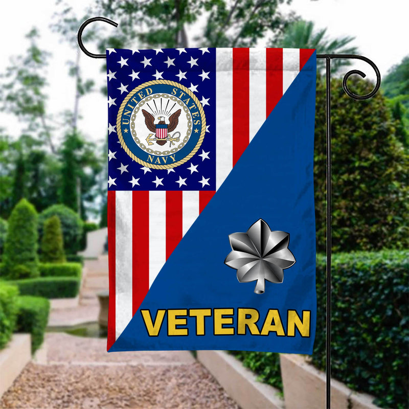 US Navy Officer Rank Veteran Garden Flag Double-sided Print