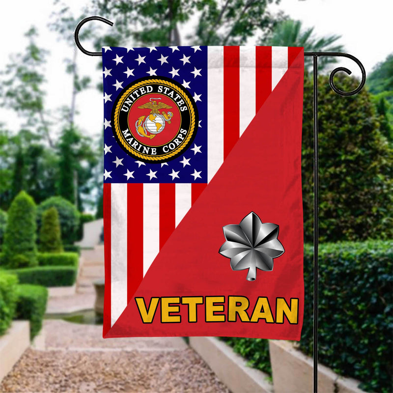 US Marines Officer rank Veteran Garden Flag Double-sided Print