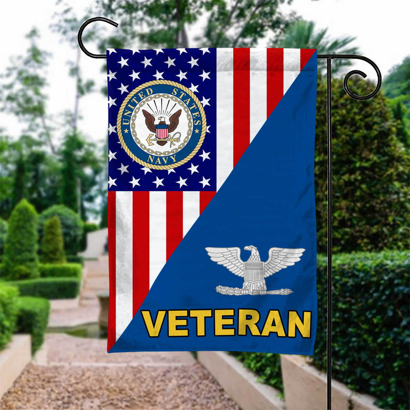 US Navy Officer Rank Veteran Garden Flag Double-sided Print