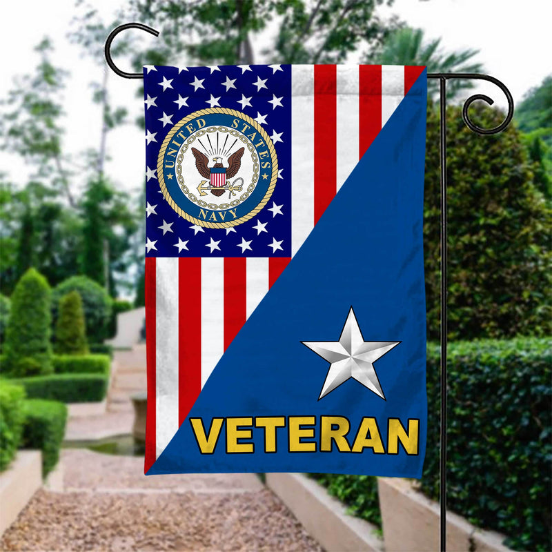 US Navy Officer Rank Veteran Garden Flag Double-sided Print