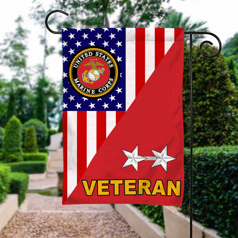 US Marines Officer rank Veteran Garden Flag Double-sided Print