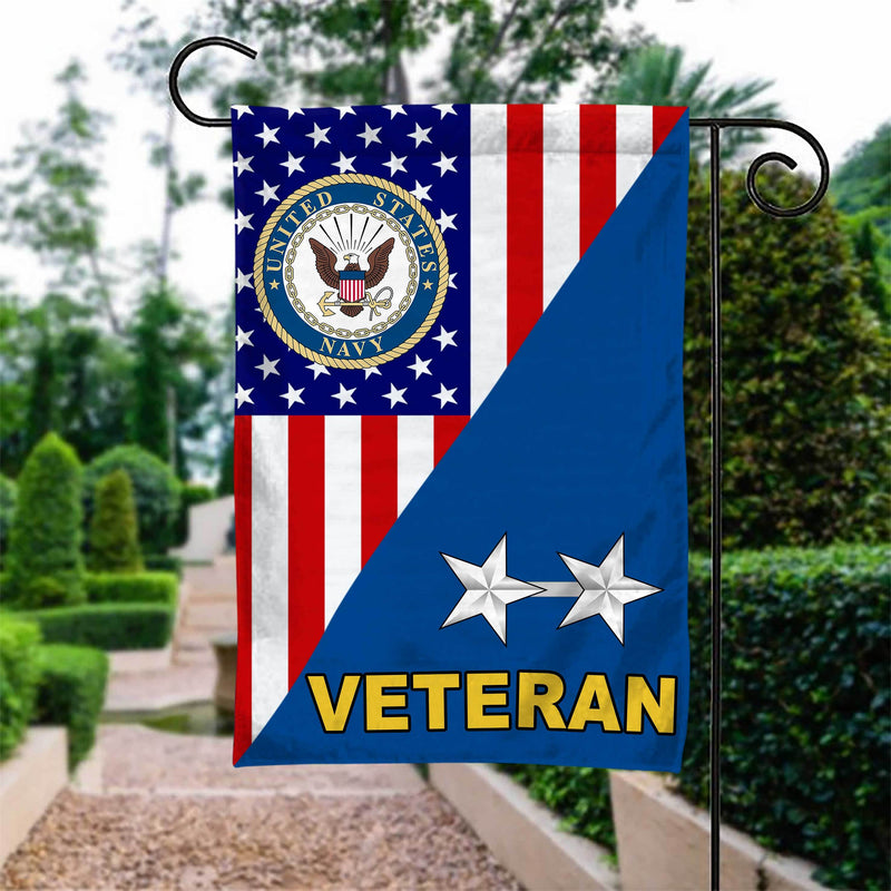 US Navy Officer Rank Veteran Garden Flag Double-sided Print