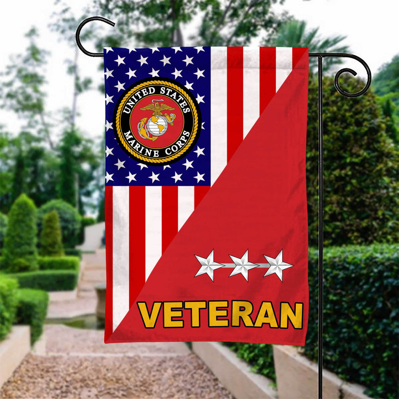US Marines Officer rank Veteran Garden Flag Double-sided Print