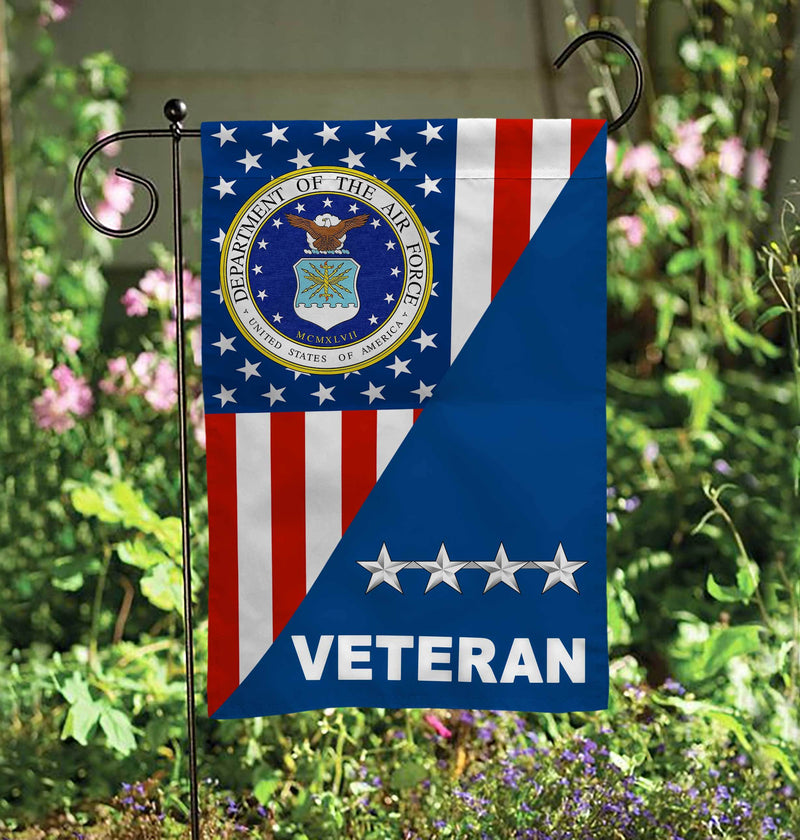 USAF Officer Rank Veteran Garden Flag Double-sided Print