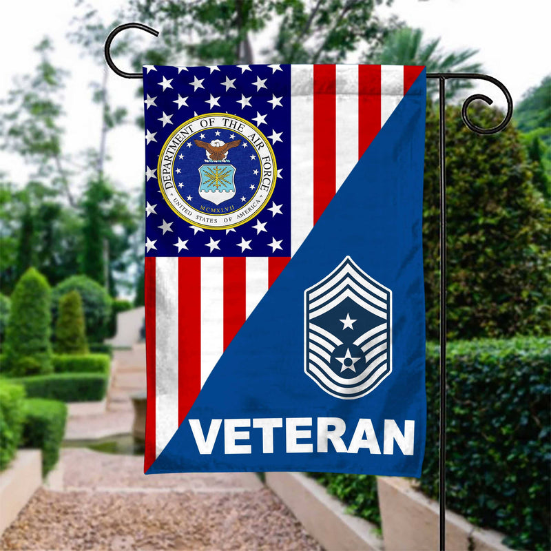 US Airforce Rank Air Force Veteran Garden Flag