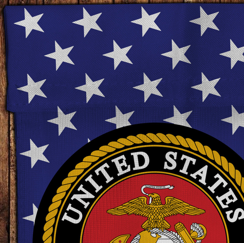 US Marines House Divided Veteran Garden Flag Double-sided Print