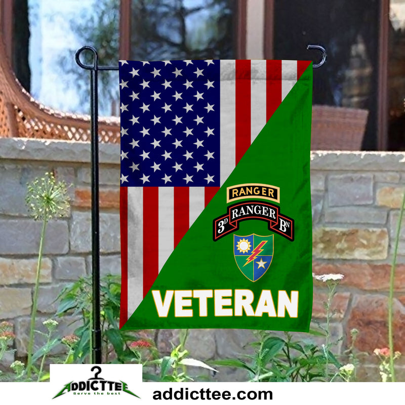 75th Ranger Regiment Army Ranger 1Bn 2Bn 3Bn Veteran Garden Flag