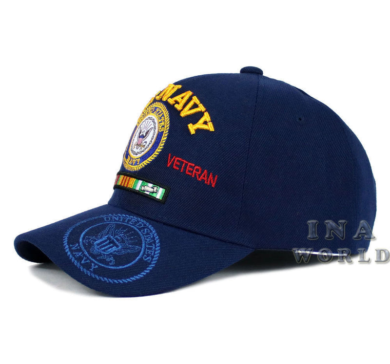U.S. NAVY hat VIETNAM VETERAN Military Official Licensed Baseball cap-Navy Blue