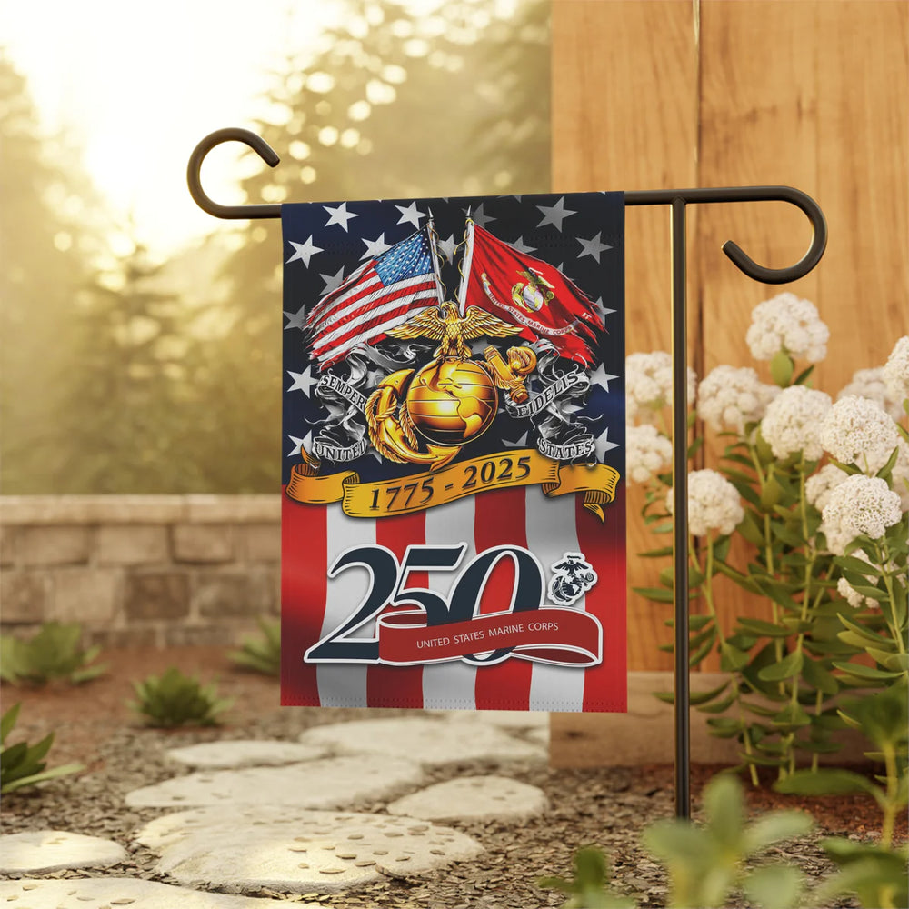US Marine Corps 250 Years Of Service Garden Flag