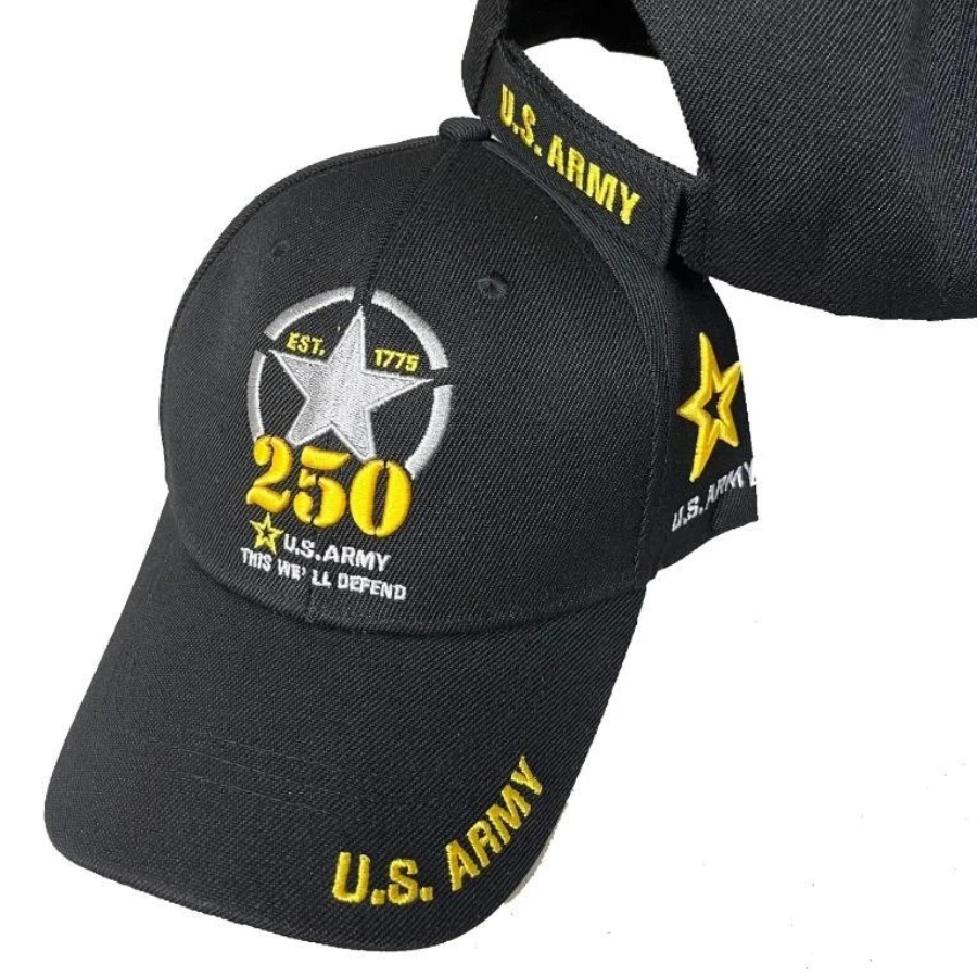 US Army 250th Anniversary 1775-2025 Licensed Embroidered Adjustable Ball Cap