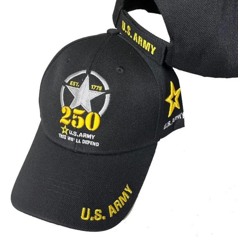 US Army 250th Anniversary 1775-2025 Licensed Embroidered Adjustable Ball Cap