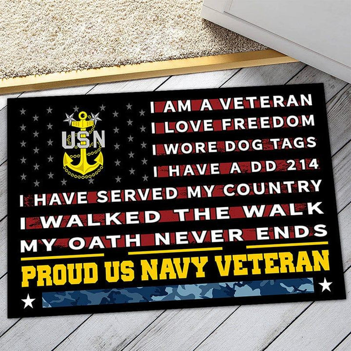 Veteran Doormat With Your Name Personalized Army Doormat
