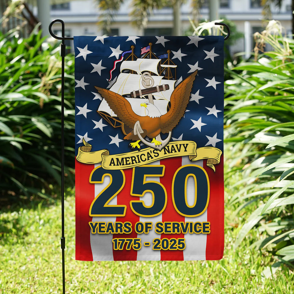 US NAVY 250TH ANNIVERSARY GARDEN FLAG