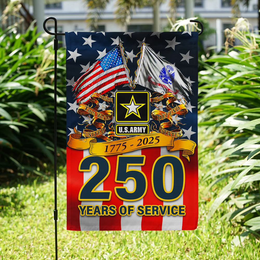 US Army 250 Years Of Service 1775 - 2025 Garden Flag