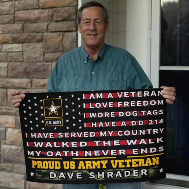 Veteran door mat with your name - Pride