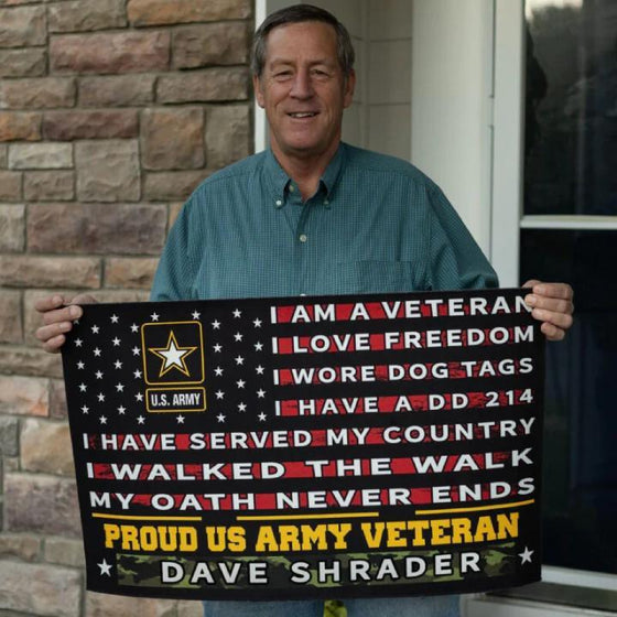Veteran door mat with your name - Pride