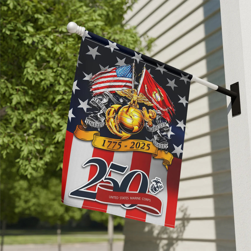 US Marine Corps 250 Years Of Service Garden Flag