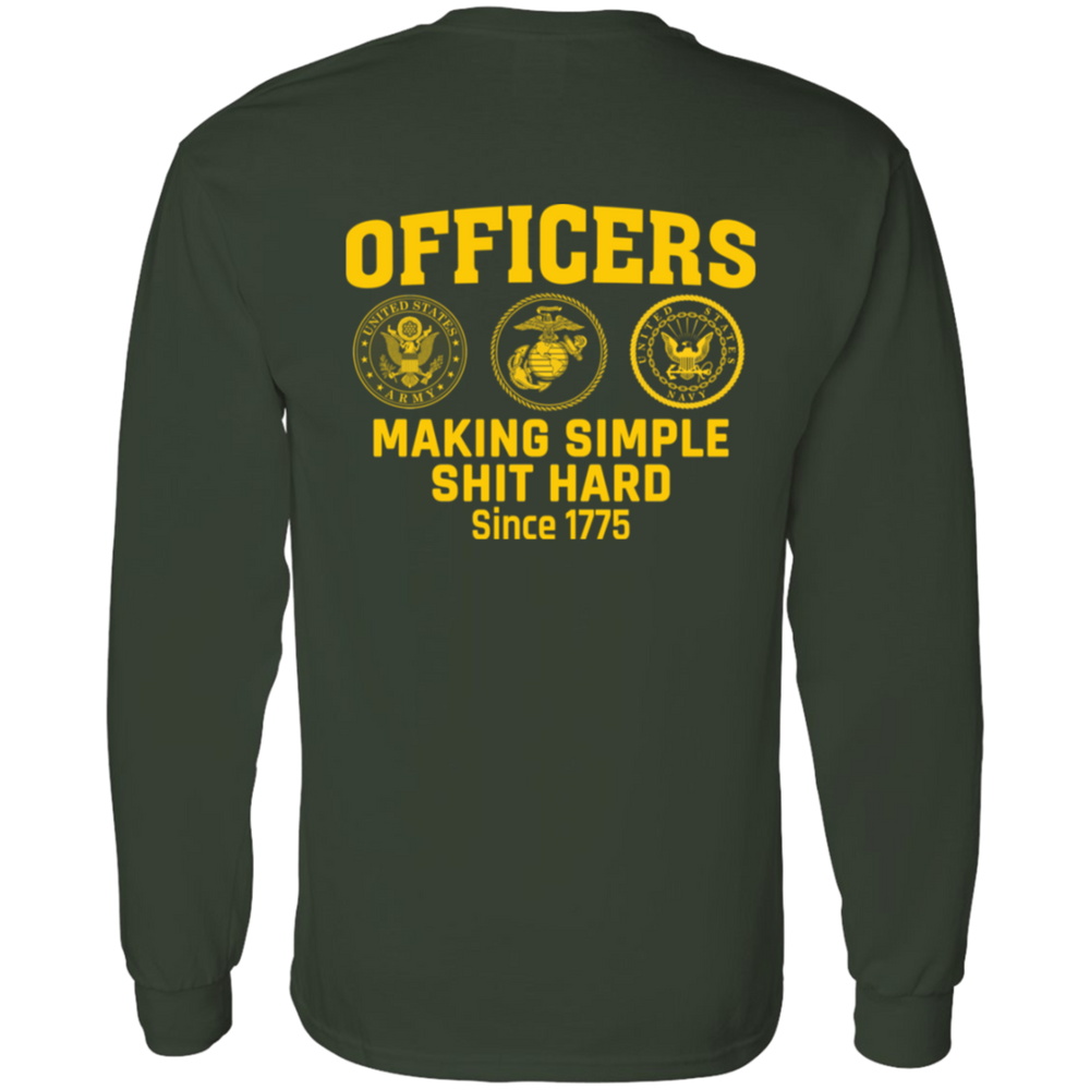 Army Making Simple Shit Hard Officers making simple shit hard shirt back design
