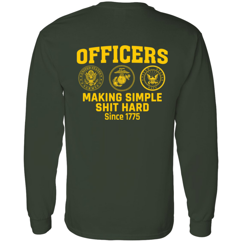 Army Making Simple Shit Hard Officers making simple shit hard shirt back design
