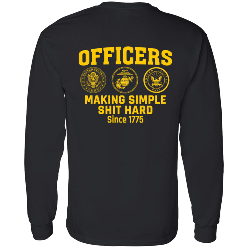 Army Making Simple Shit Hard Officers making simple shit hard shirt back design