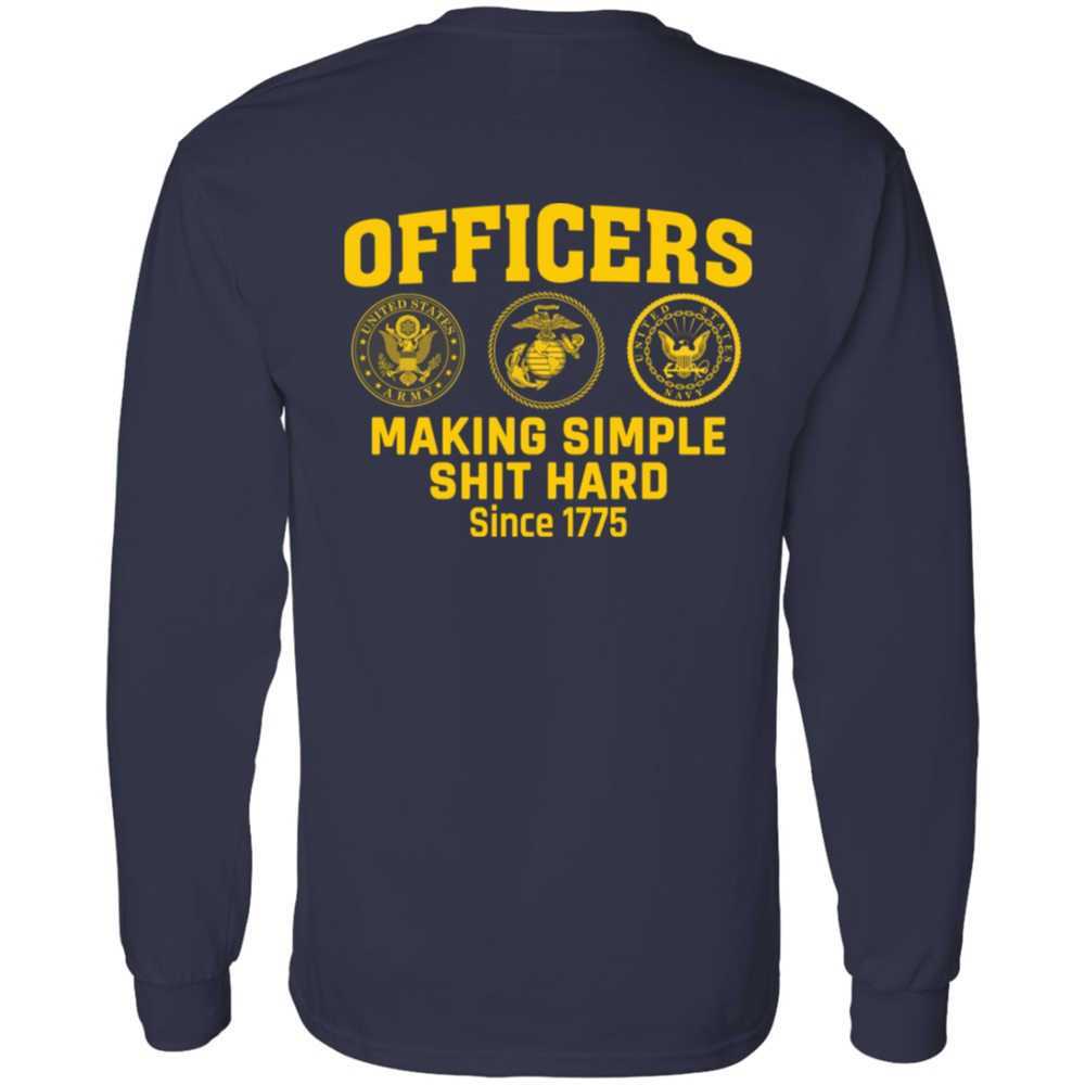 Army Making Simple Shit Hard Officers making simple shit hard shirt back design