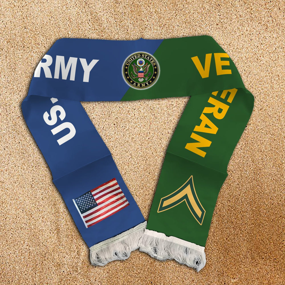 US Army Rank Army Veteran Flag Scarf Veterans Day Printing Satin Scarf Custom Scarf