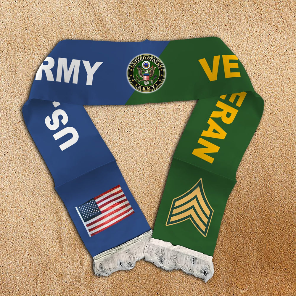US Army Rank Army Veteran Flag Scarf Veterans Day Printing Satin Scarf Custom Scarf