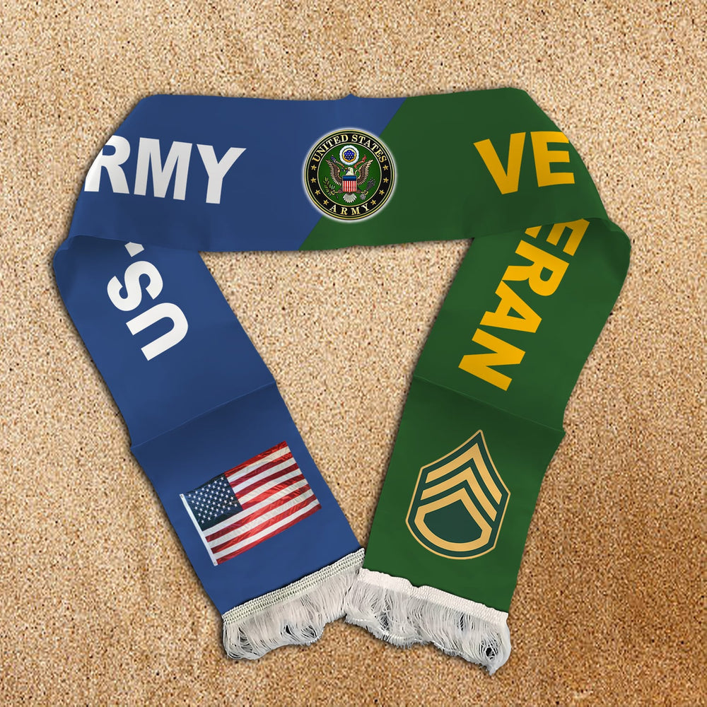 US Army Rank Army Veteran Flag Scarf Veterans Day Printing Satin Scarf Custom Scarf