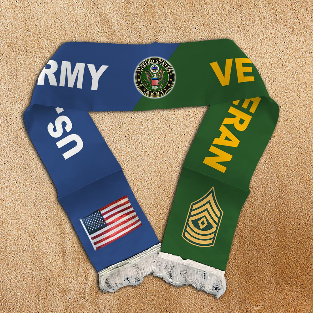 US Army Rank Army Veteran Flag Scarf Veterans Day Printing Satin Scarf Custom Scarf