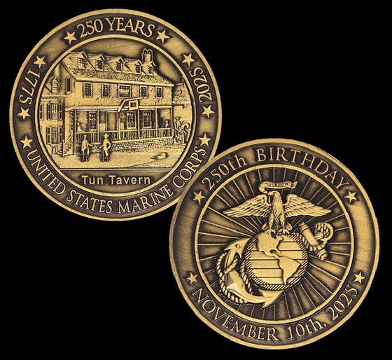 2025 United States Marine Corps Challenge Coin USMC 250th anniversary birthday
