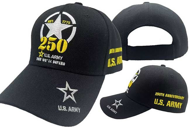 US Army 250th Anniversary 1775-2025 Licensed Embroidered Adjustable Ball Cap