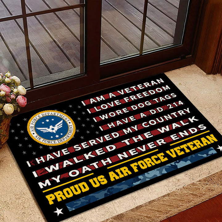 Veteran Doormat With Your Name Personalized Army Doormat