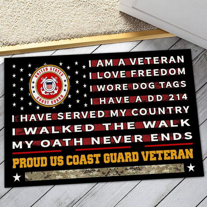 Veteran Doormat With Your Name Personalized Army Doormat