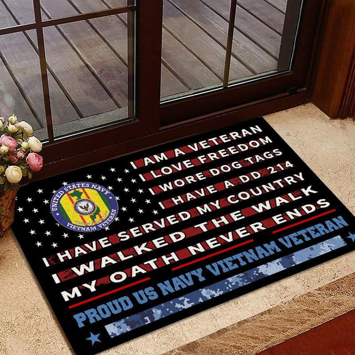 Veteran Doormat With Your Name Personalized Army Doormat